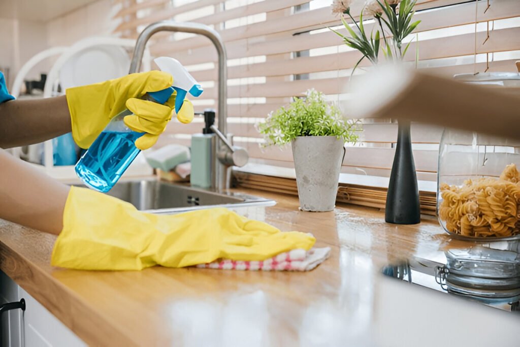 Spotless kitchen cleaned by move-out cleaning service
